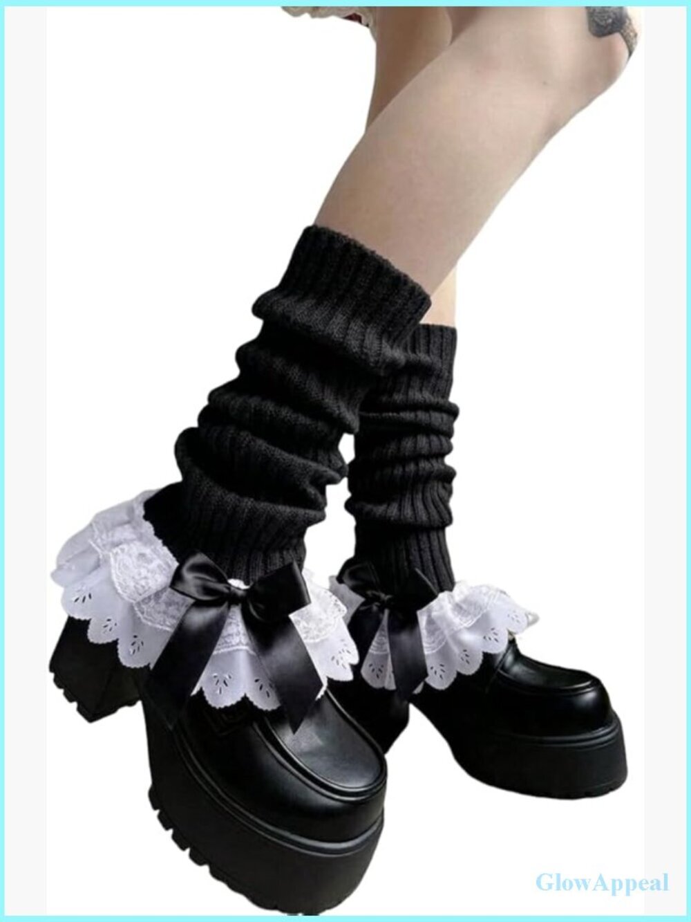 Kawaii Y2K Knit Leg Warmers Long Socks Goth Lolita